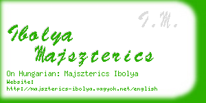 ibolya majszterics business card